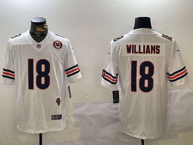 Men Chicago Bears #18 Williams White 2024 Nike Limited NFL Jersey style 2->detroit lions->NFL Jersey